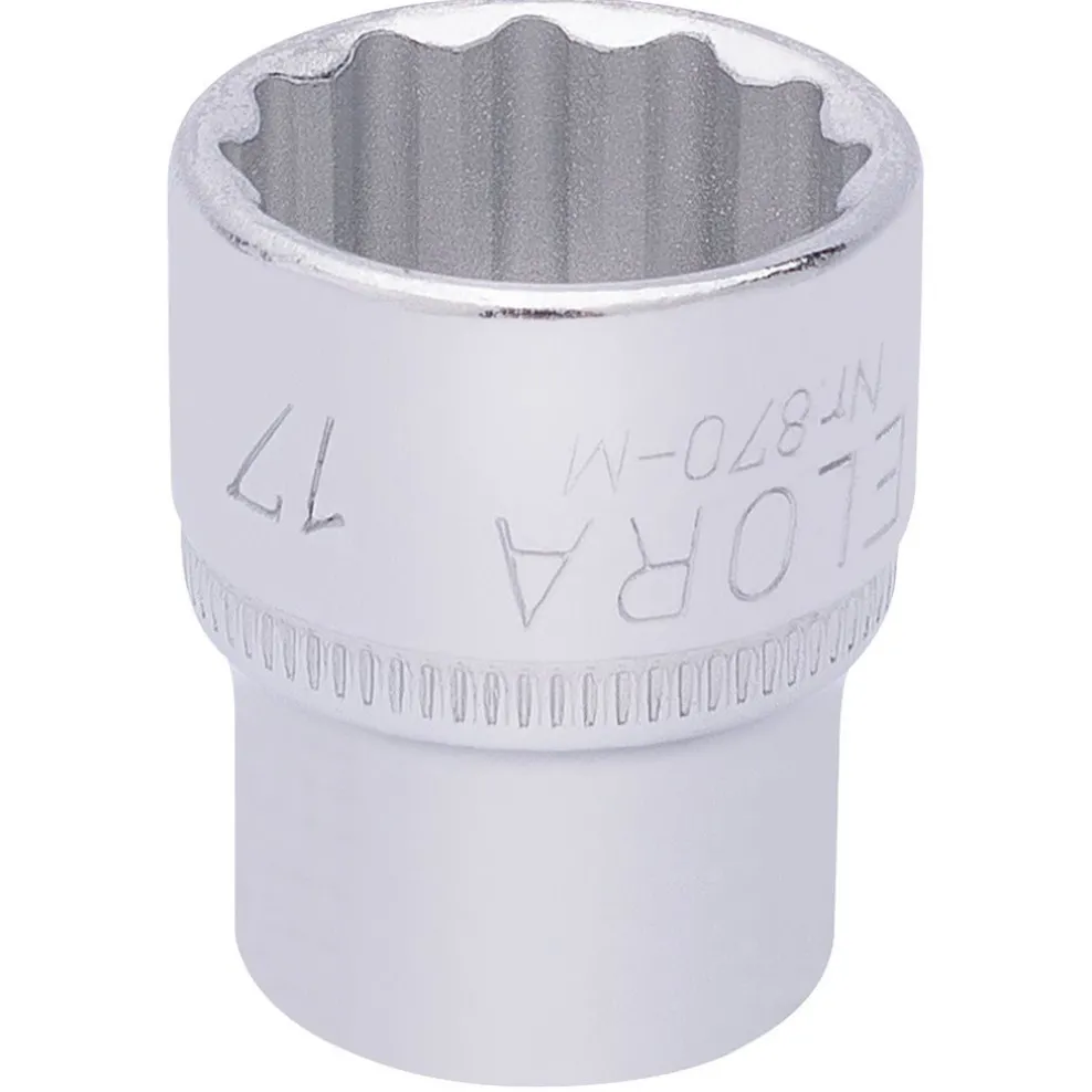 Elora Bi-Hexagon Socket, 3/8" Sq. Dr., 17mm