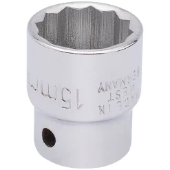 Elora Bi-Hexagon Socket, 3/8" Sq. Dr., 15mm