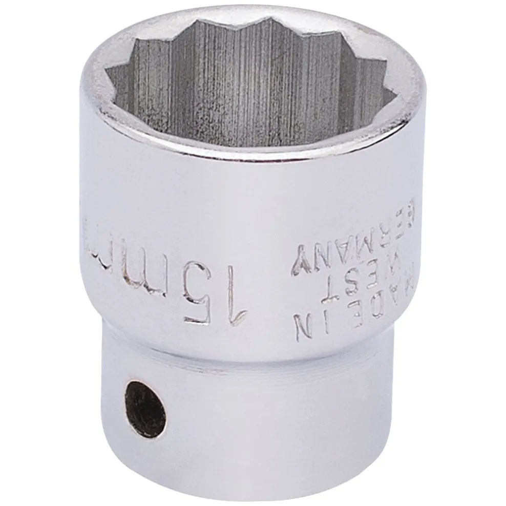Elora Bi-Hexagon Socket, 3/8" Sq. Dr., 15mm