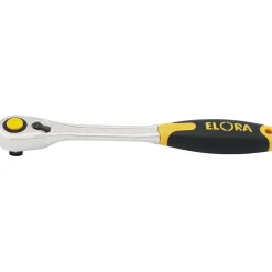 Elora Fine Tooth Quick Release Soft Grip Reversible Ratchet, 1/2" Sq. Dr., 270mm