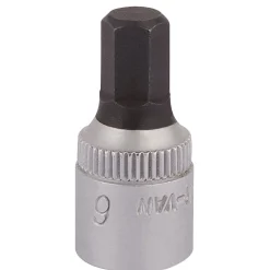 Elora Hexagon Screwdriver Socket, 1/4" Sq. Dr., 6mm