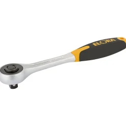 Elora Push Through Soft Grip Reversible Ratchet, 1/2" Sq. Dr., 200mm