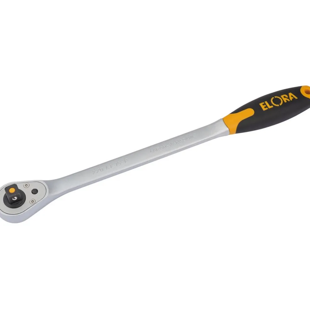 Elora Quick Release Soft Grip Reversible Ratchet, 1/2" Sq. Dr., 375mm