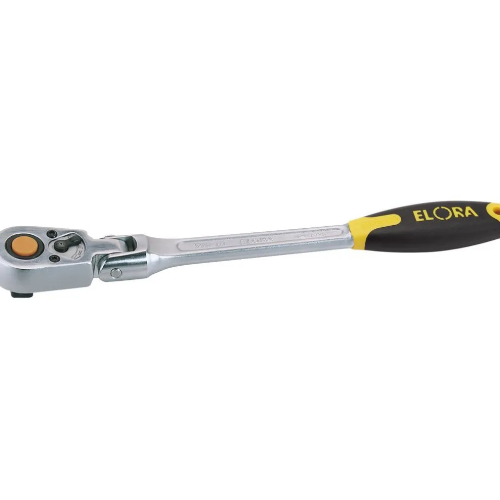 Elora Quick Release Soft Grip Reversible Ratchet with Flexible Head, 1/2" Sq. Dr., 305mm