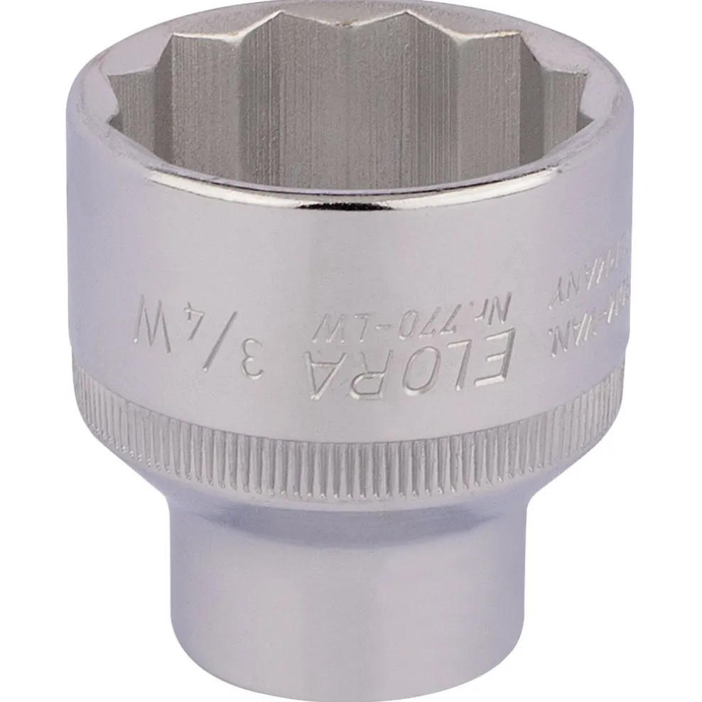 Elora Whitworth Bi-Hexagon Socket, 1/2" Sq. Dr., 3/4"