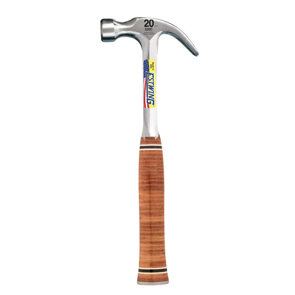 Estwing E20C Curved Claw Hammer with Leather Grip, 20oz/560g