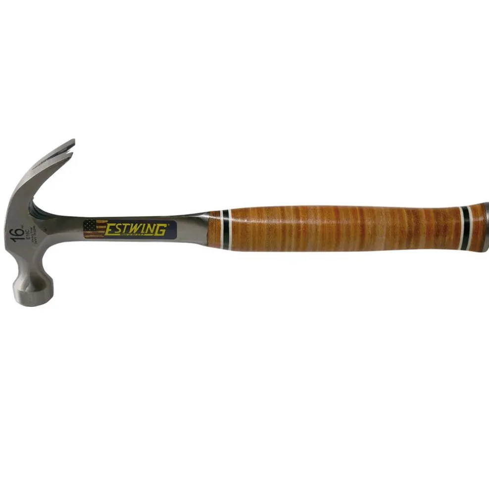Estwing E16C Curved Claw Hammer with Leather Grip, 16oz/448g