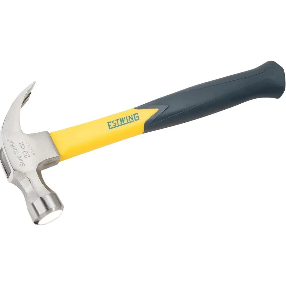 Estwing EMRF20C Sure Strike Curved Claw Hammer with Fibreglass Handle, 20oz/567g