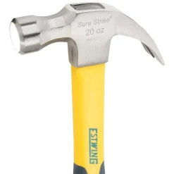 Estwing EMRF20C Sure Strike Curved Claw Hammer with Fibreglass Handle, 20oz/567g