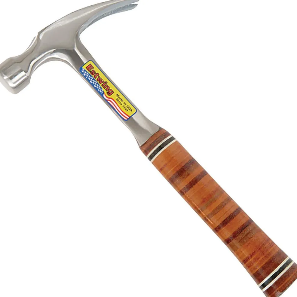 Estwing E12S Straight Claw Hammer with Leather Grip, 12oz/336g