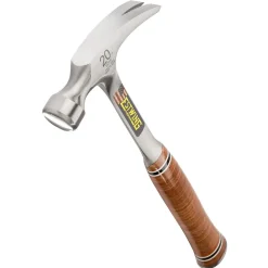 Estwing E20S Straight Claw Hammer with Leather Grip, 20oz/560g