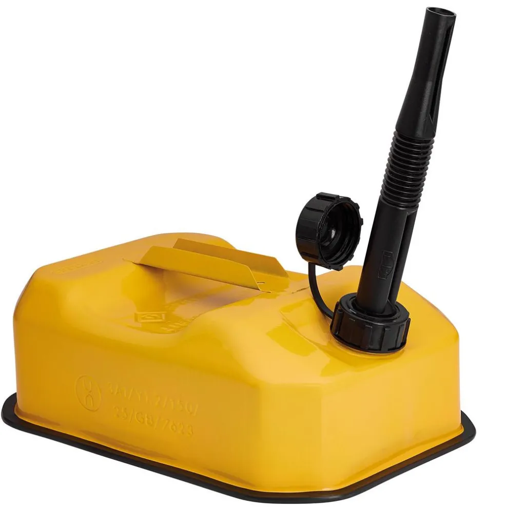 Explosafe Flat Steel Fuel Can, 5L, Yellow