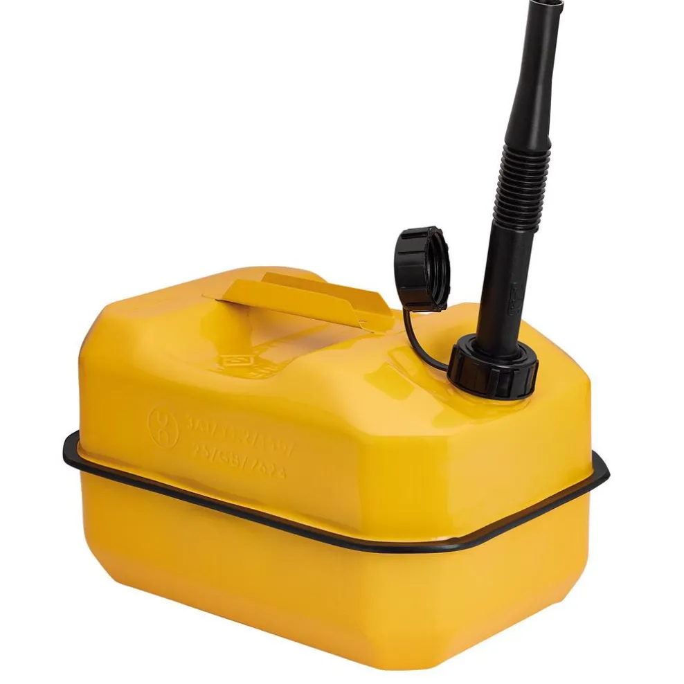Explosafe Flat Steel Fuel Can, 10L, Yellow