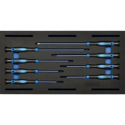Extra Long Precision Screwdriver Set in 1/4 Drawer EVA Insert Tray (8 Piece)