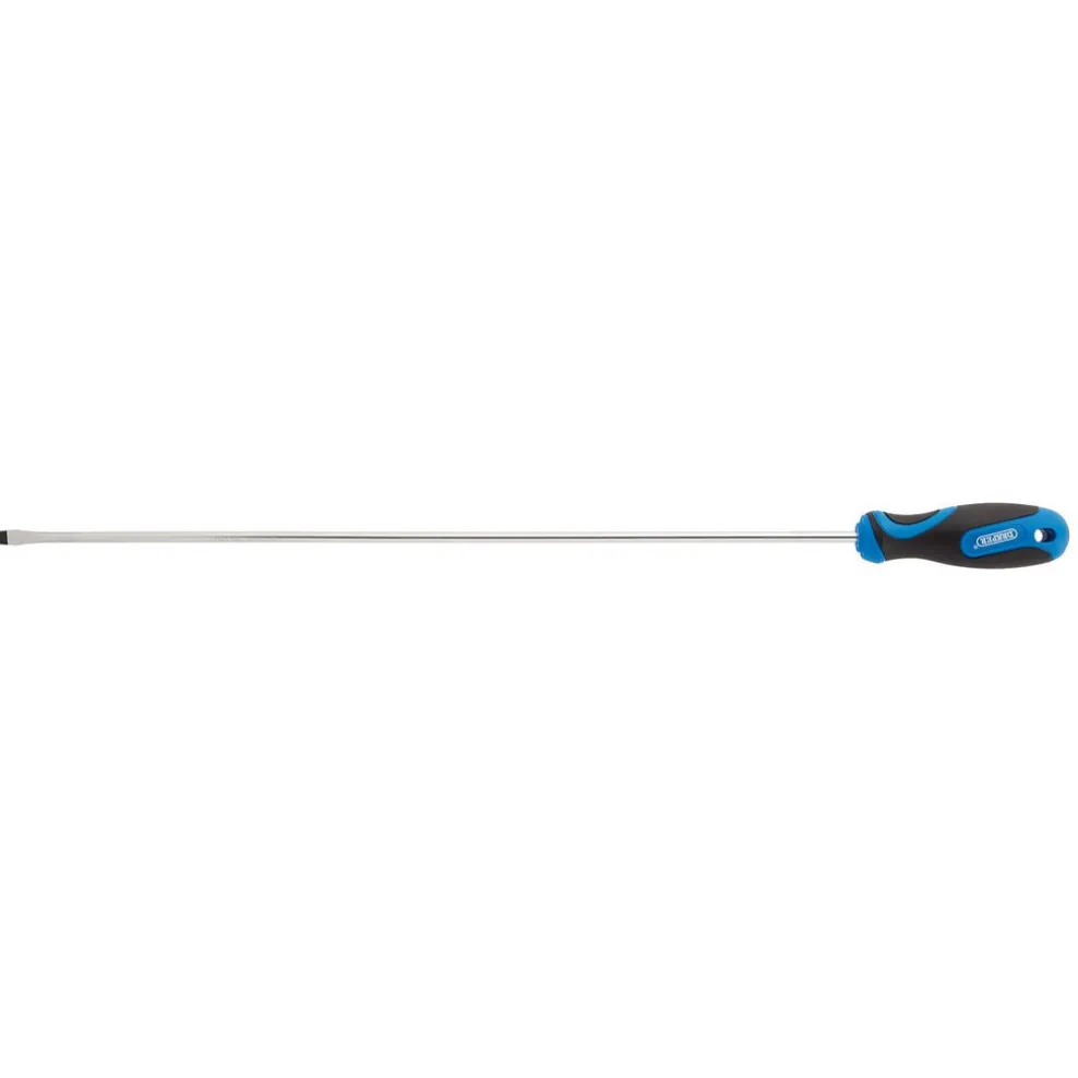 Extra Long Reach Soft Grip Plain Slot Screwdriver, 6 x 450mm