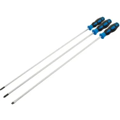 Extra Long Reach Soft Grip Screwdriver Set, 450mm (3 Piece)