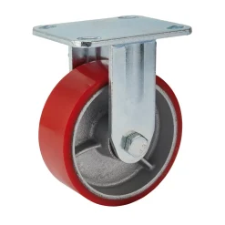 Fixed Plate Fixing Heavy Duty Polyurethane Wheel, 125mm Diameter, S.W.L. 300kg