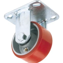 Fixed Plate Fixing Heavy Duty Polyurethane Wheel, 100mm Diameter, S.W.L. 250kg