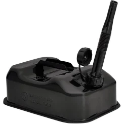Flat Steel Fuel Can, 5L, Black