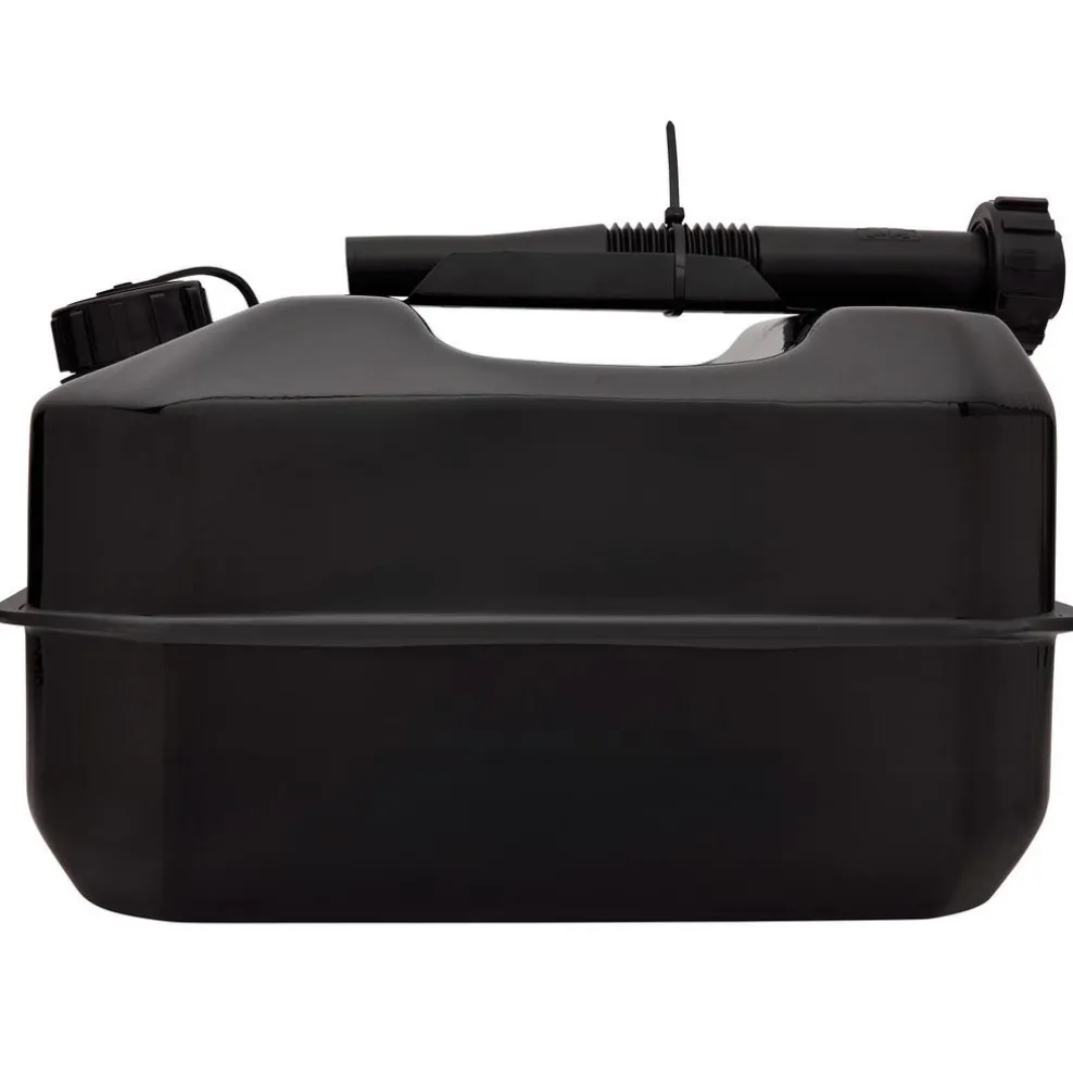 Flat Steel Fuel Can, 10L, Black