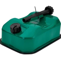 Flat Steel Fuel Can, 5L, Green