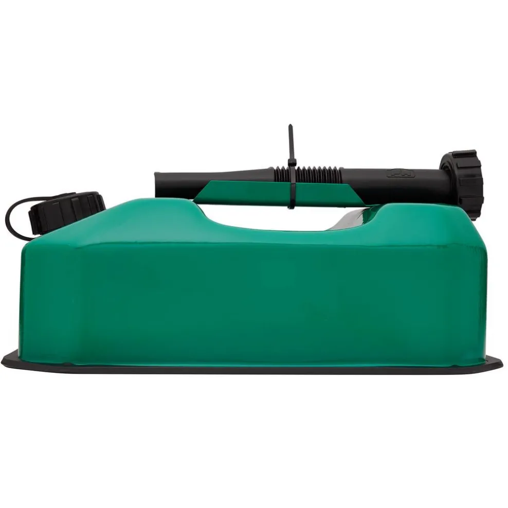 Flat Steel Fuel Can, 5L, Green