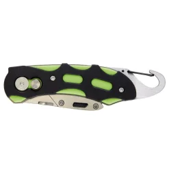 Folding Trimming Knife with Belt Clip, Green/Orange