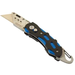 Folding Trimming Knife with Belt Clip, Blue