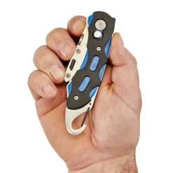 Folding Trimming Knife with Belt Clip, Blue