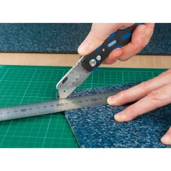 Folding Trimming Knife with Belt Clip, Blue