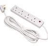 Four Socket Extension Lead with Neon Indicator, 5m