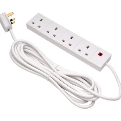 Four Socket Extension Lead with Neon Indicator, 5m