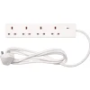 Four Socket Extension Lead with Neon Indicator, 2m