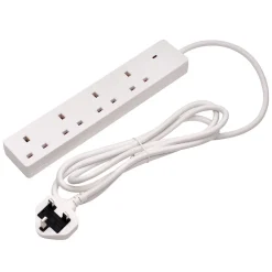 Four Socket Extension Lead with Neon Indicator, 2m