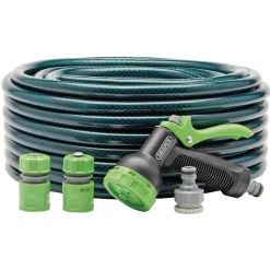 Garden Hose and Spray Gun Kit, 12mm Bore, 30m