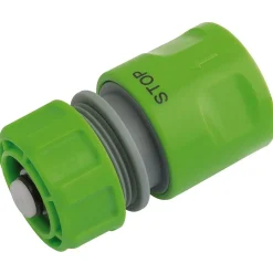 Garden Hose Connector with Water Stop Feature, 1/2"