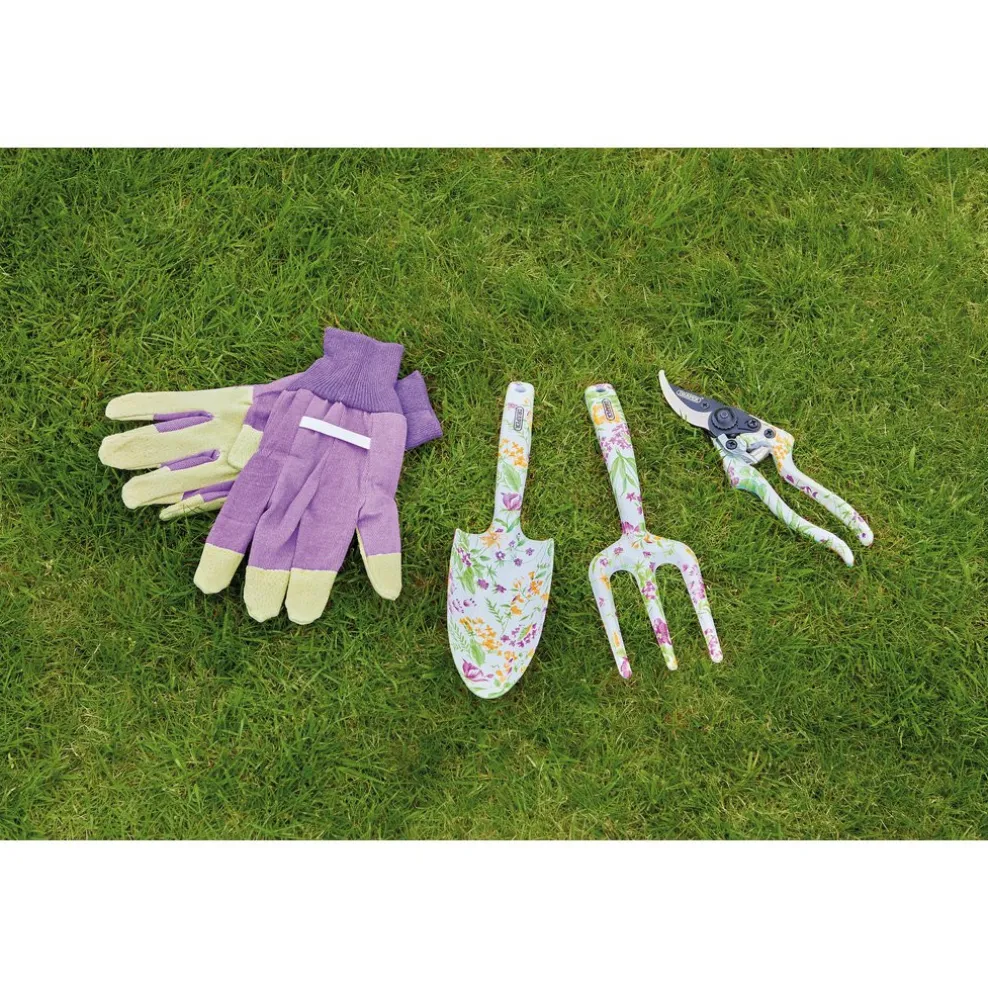 Garden Tool Set with Floral Pattern (4 Piece)
