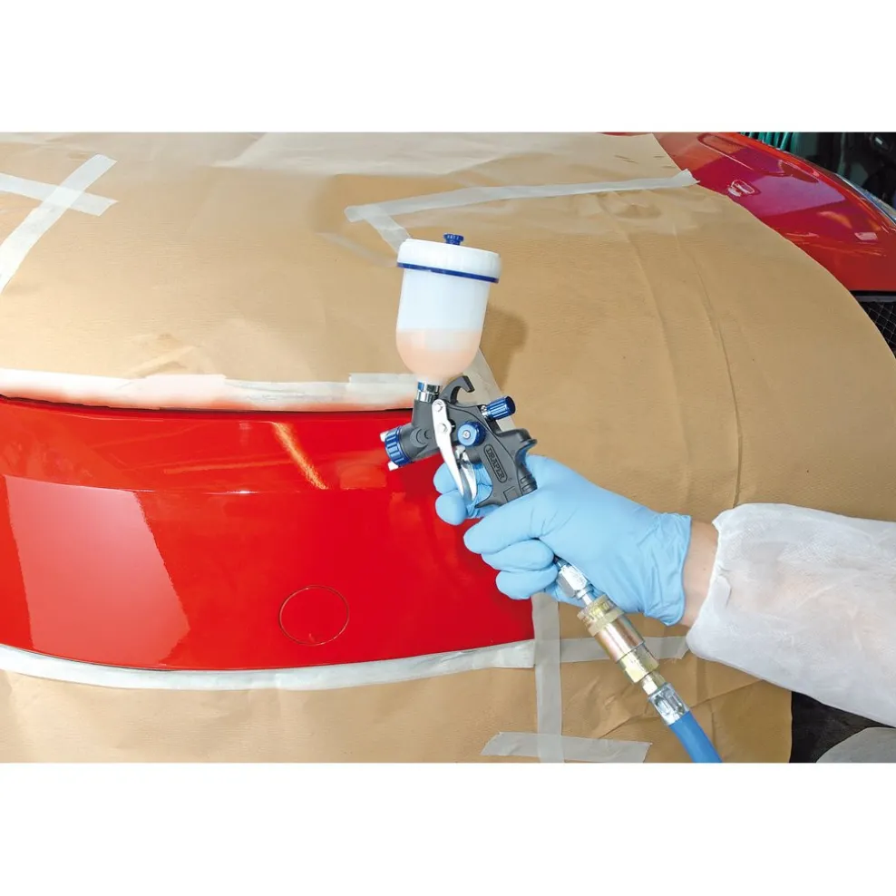 Gravity Feed HVLP Composite Body Air Spray Gun, 100ml