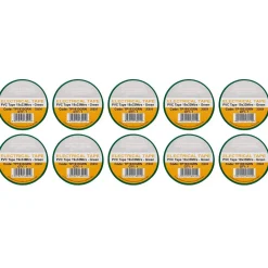 Green PVC Electrical Insulation Tape, 19mm x 33m (Pack of 10)