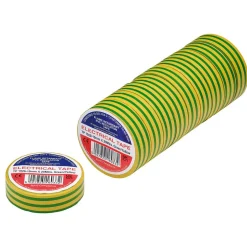 Green/Yellow PVC Electrical Insulation Tape, 19mm x 20m (Pack of 10)