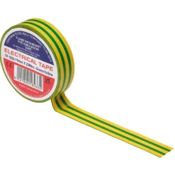 Green/Yellow PVC Electrical Insulation Tape, 19mm x 20m (Pack of 10)
