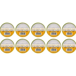 Green/Yellow PVC Electrical Insulation Tape, 19mm x 33m (Pack of 10)