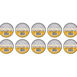 Grey PVC Electrical Insulation Tape, 19mm x 33m (Pack of 10)
