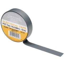 Grey PVC Electrical Insulation Tape, 19mm x 33m (Pack of 10)