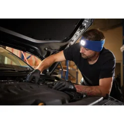 Headband with USB Rechargeable LED Torch, 1W, Blue, One Size