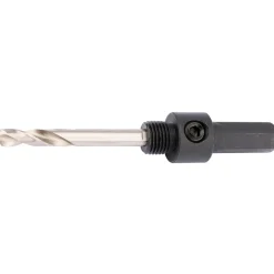Hex. Shank Holesaw Arbor with HSS Pilot Drill for 14 - 30mm Holesaws, 7/16" Thread