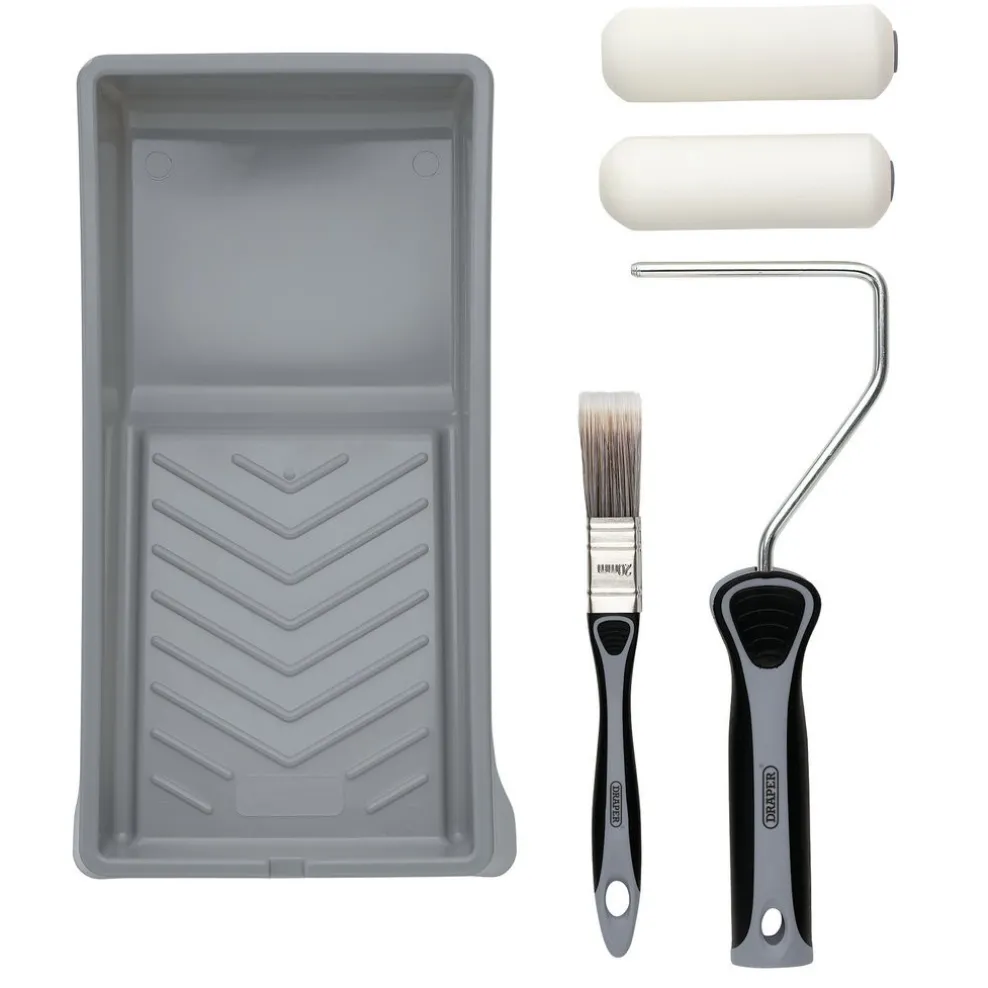 High-Density Foam Paint Roller and Brush Set with Soft Grip (5 Piece)