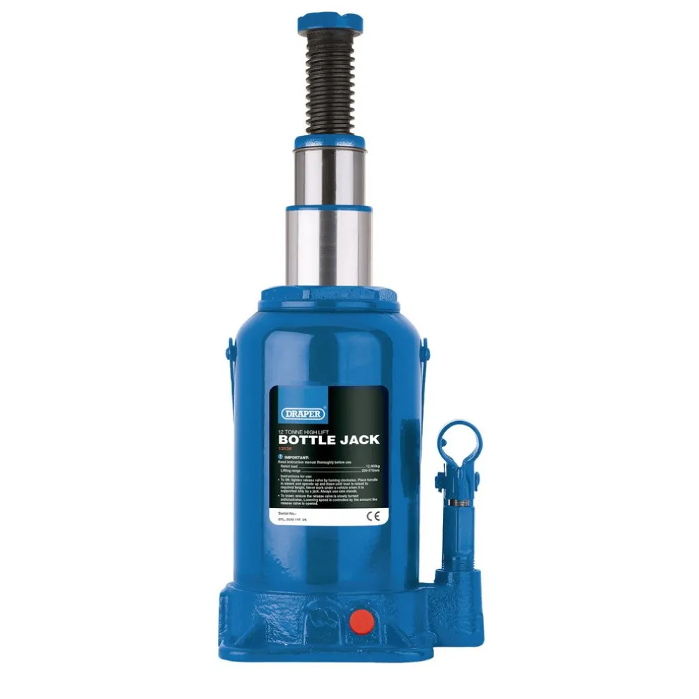 High Lift Hydraulic Bottle Jack, 12 Tonne