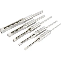 Hollow Square Mortice Chisel and Bit Set (5 Piece)