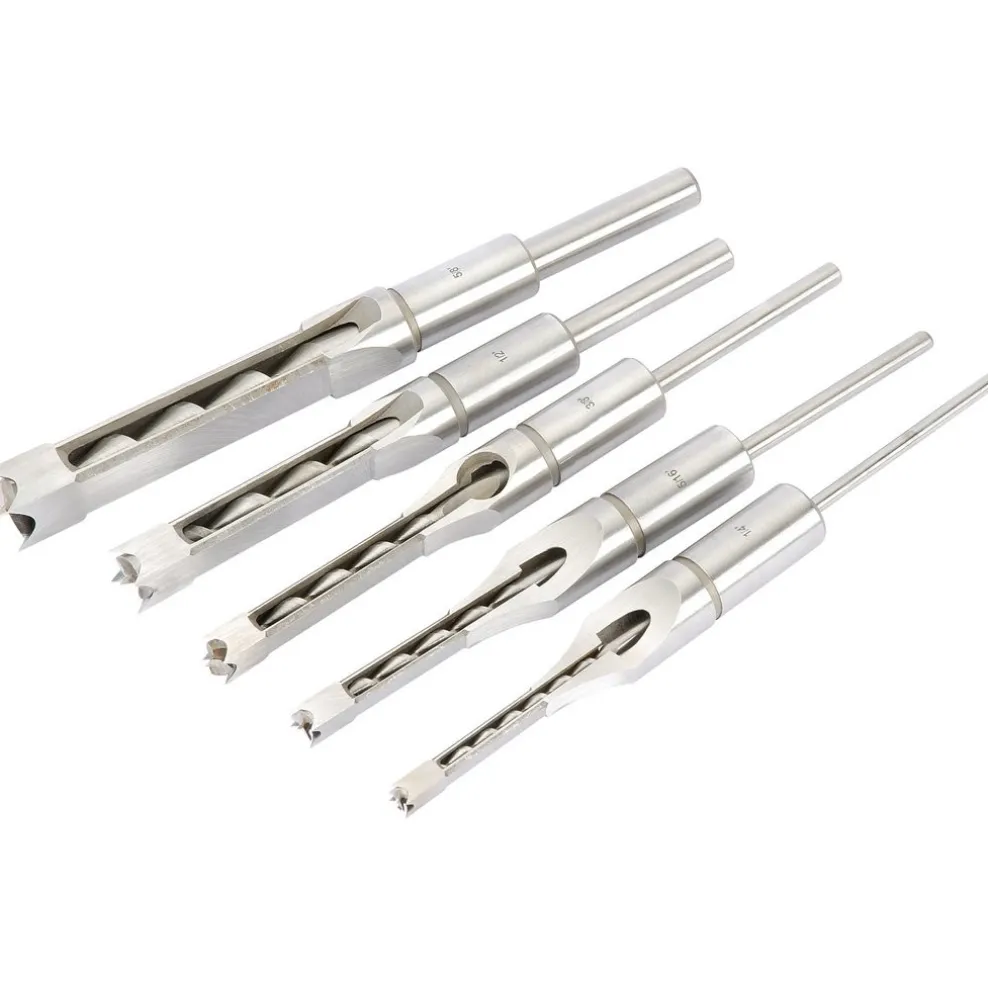 Hollow Square Mortice Chisel and Bit Set (5 Piece)